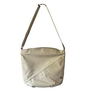 Cream Slouchy Shoulder Bag with Soft Italian Leather